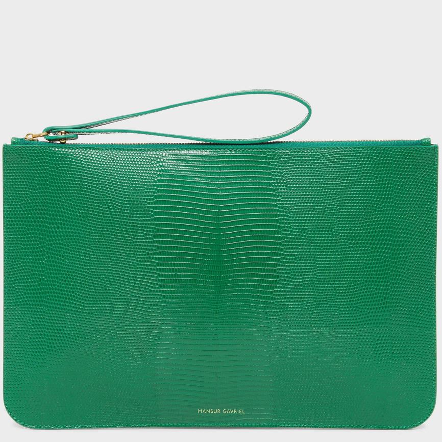 Women\'s Mansur Gavriel Large Zip Pouch Purses Green | AU 2916SD